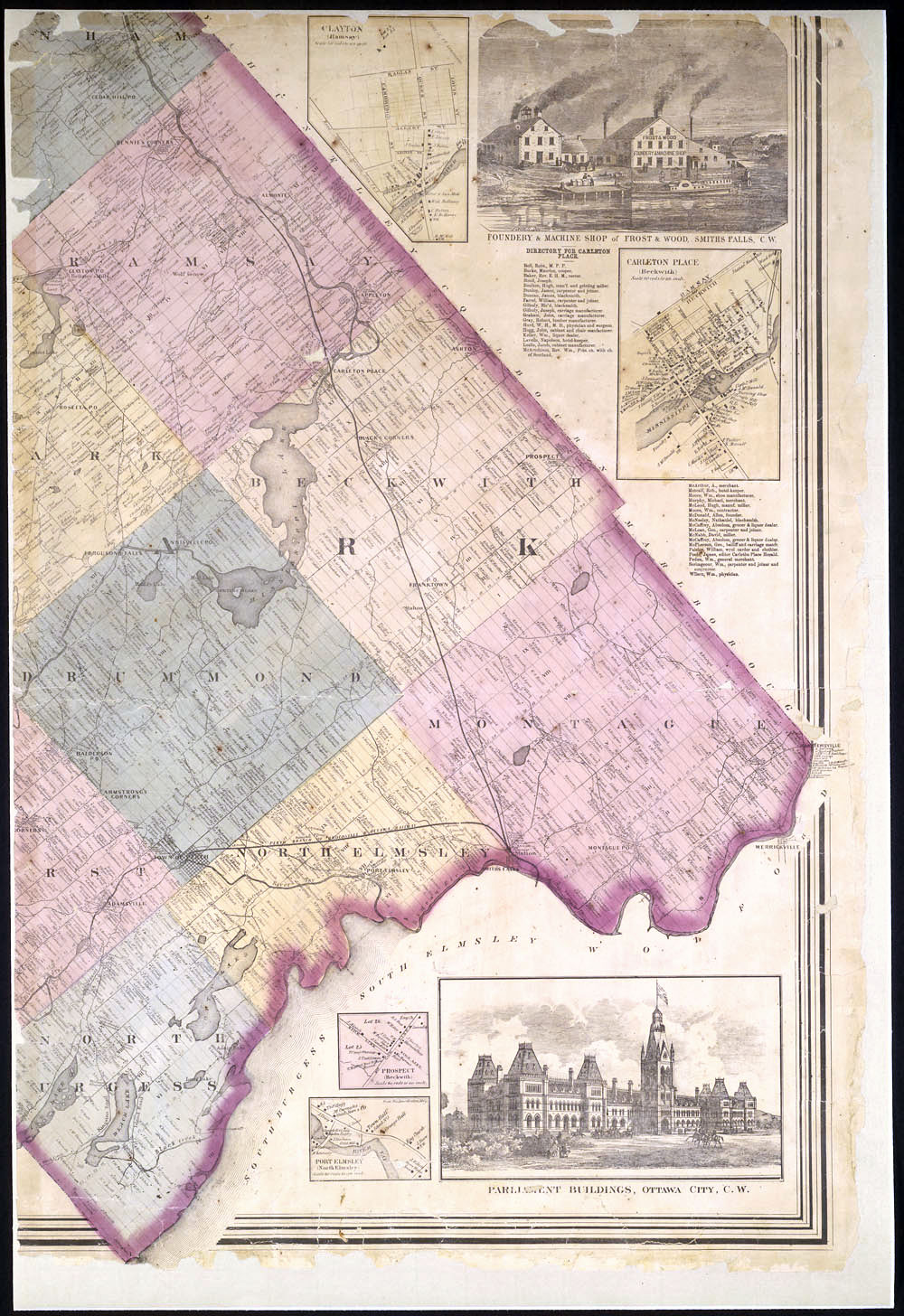 Walling's 1863 Map of Lanark (east half)
